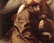 奥拉齐奥 杰特斯基 : St Francis Supported by an Angel